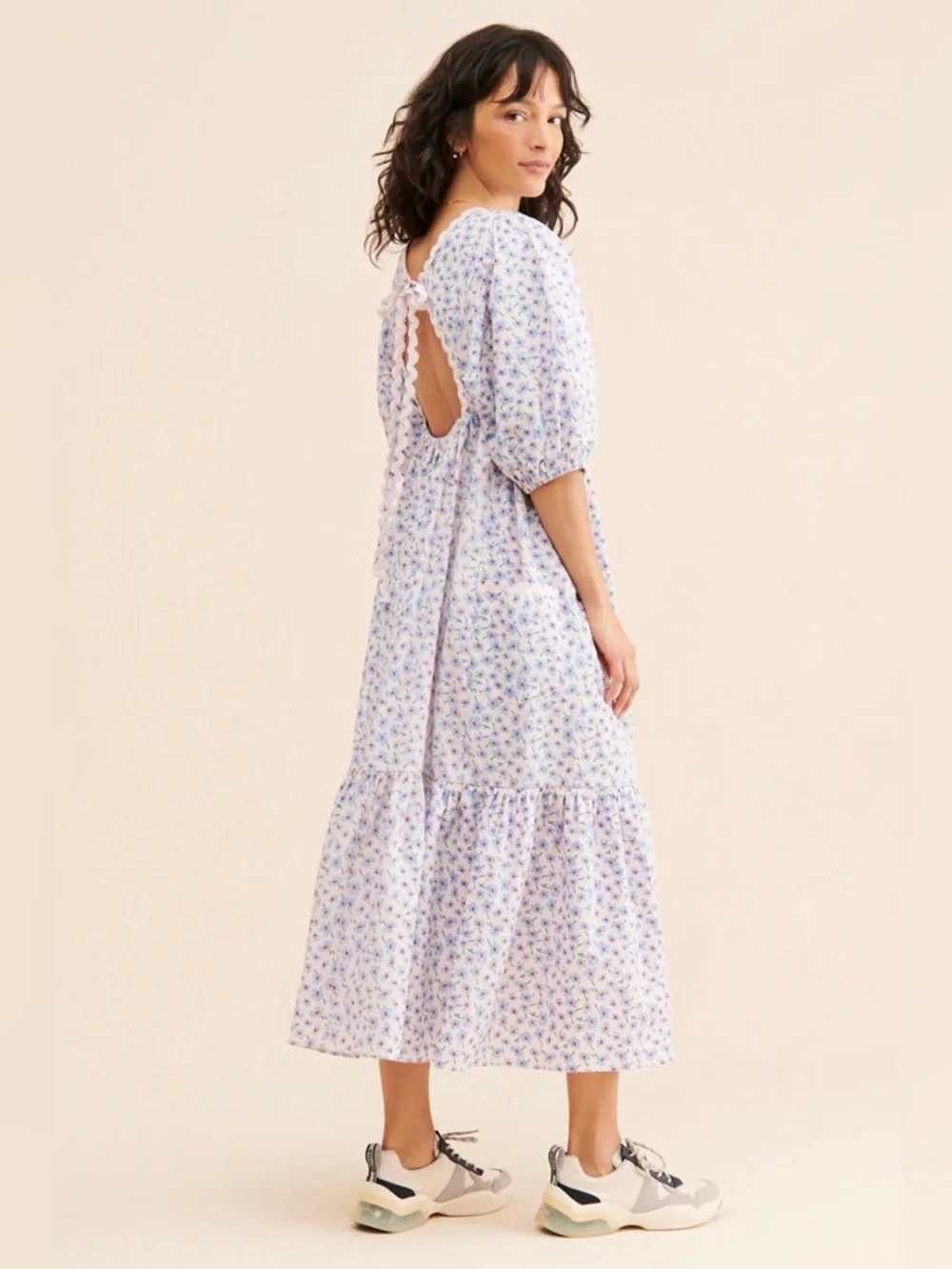 Damson Madder Greta ditsy midi dress - Picture 1 of 9